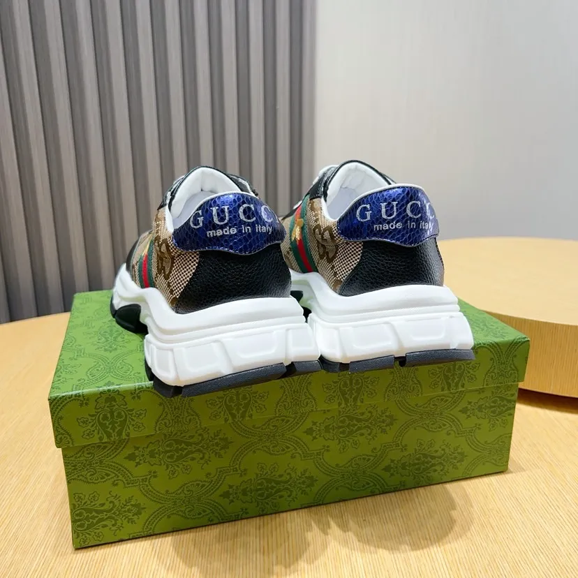 Factory P420💰[gucci] New original men's fashionable casual shoes, exclusive original mold opening, the upper is made of original fabric with first-layer cowhide, comfortable sheepskin lining, rubber combination, lightweight foaming, wear-resistant and non-slip outsole, comfortable to wear🎋Fine workmanship, worthy of wearing, comfortable to wear, impeccable quality and workmanship. Code number 38-44